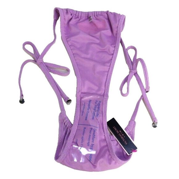 VICTORIA SECRET purple string bikini bottom women's size Small NEW - Picture 2 of 4